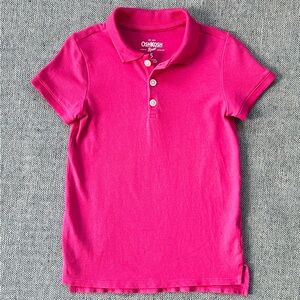 OshKosh B'gosh sz Girls 5 Years Bright Pink Polo Cotton